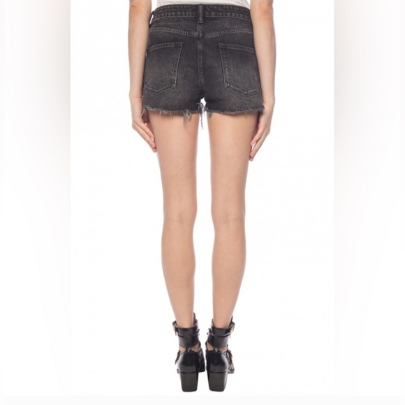 AllSaints Lexi Washed Black Denim Shorts NEW NO TAGS SZ 30 - Picture 2 of 7
